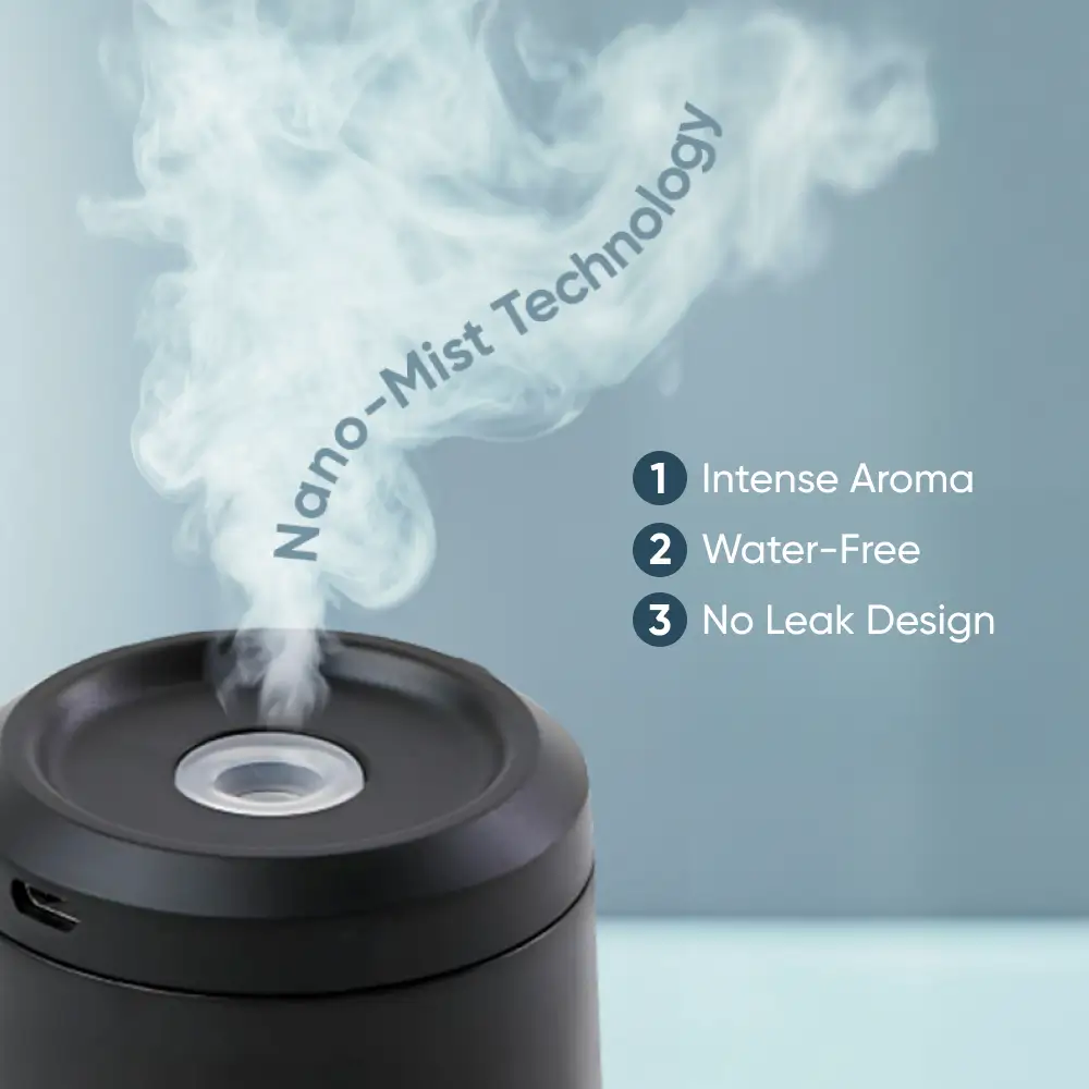 Waterless Car Aroma Diffuser  |  Black “Aura Glide” by Owleys - View 2