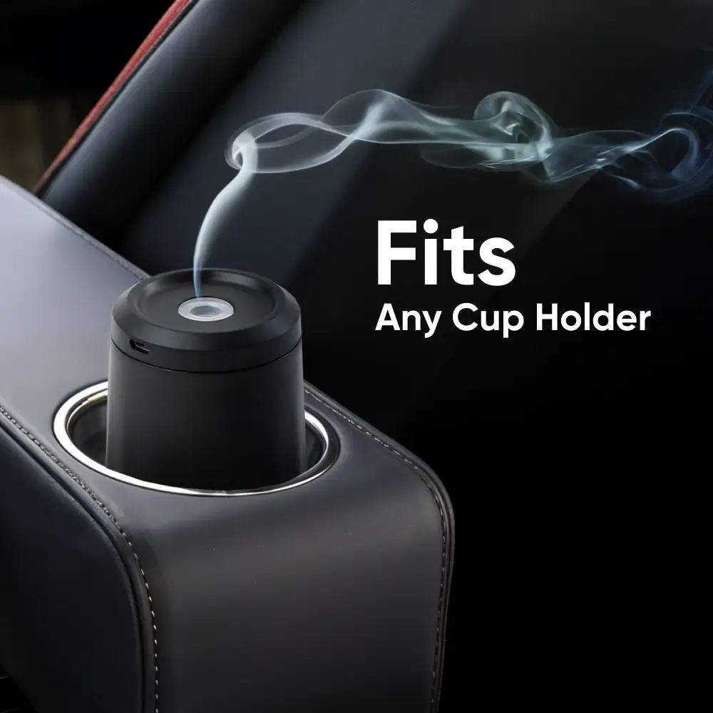 Car Aroma Diffuser Waterless Pod  |  “Aura Glide Black” by Owleys + Essential Oil - View 2