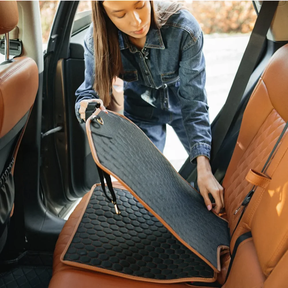 Car Seat Protector Mat  |  “Hexy” by Owleys - View 11