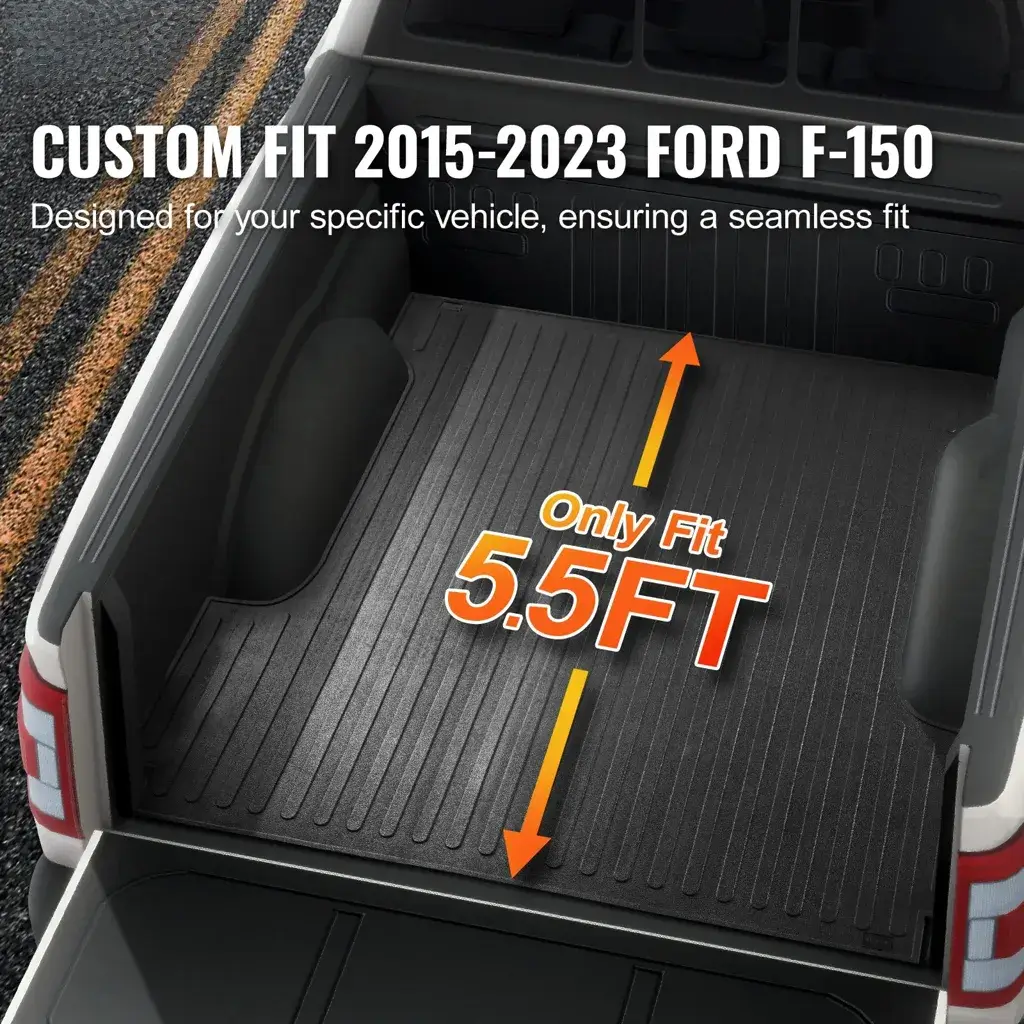 Truck Mat For 2015-2023 Ford F150 5.5 FT  |  Rubber Truck Bed Liner for All-Weather Protection - View 3