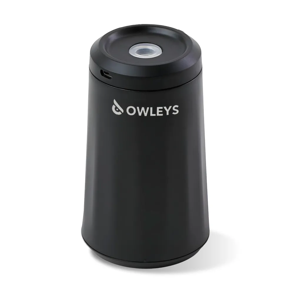 Waterless Portable Aroma Diffuser  |  Black “Aura Glide” by Owleys