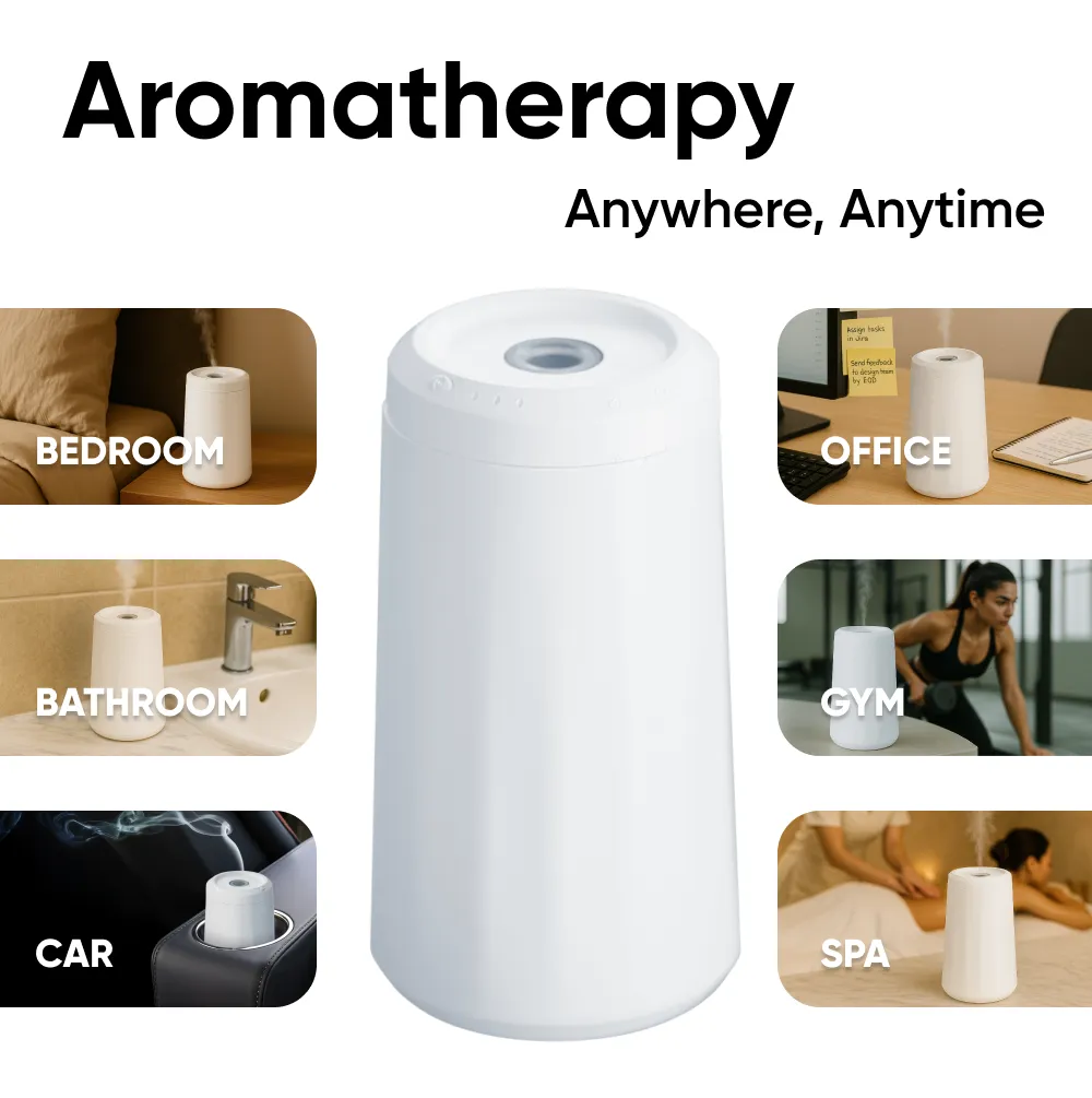 Waterless Portable Aroma Diffuser  |  White “Aura Glide” by Owleys - View 4