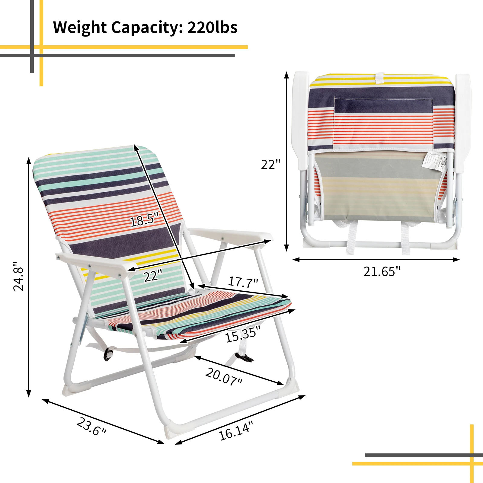 Colorful Foldable Beach Chair  |  Owleys - View 5