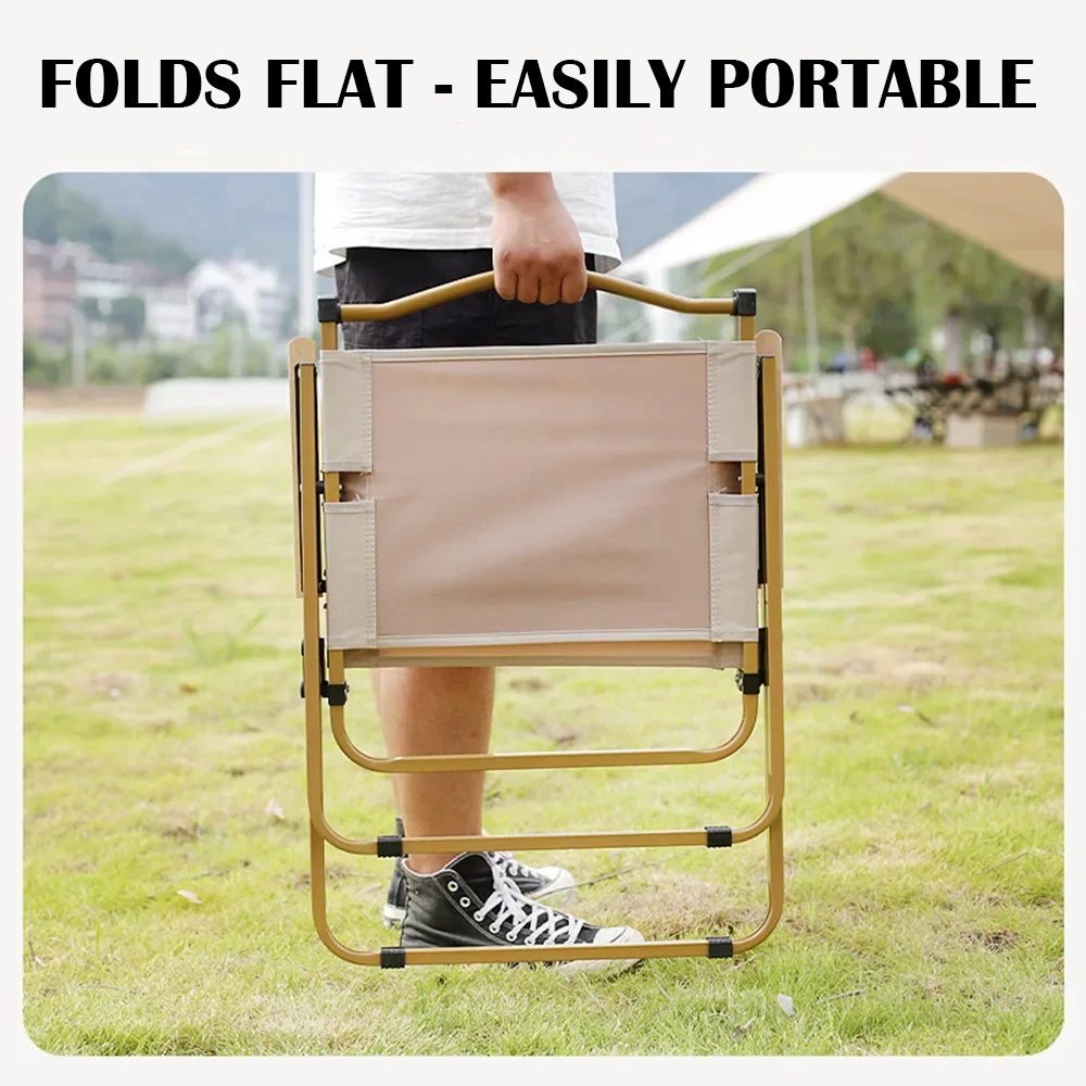 Khaki Portable Camping Chair – 1/2/4 Pcs  |  Owleys - View 3