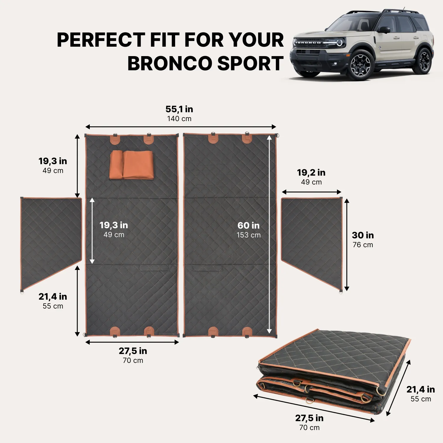 Bronco Sport Dog Seat Cover  |  “Travel Buddy” by Owleys - View 3