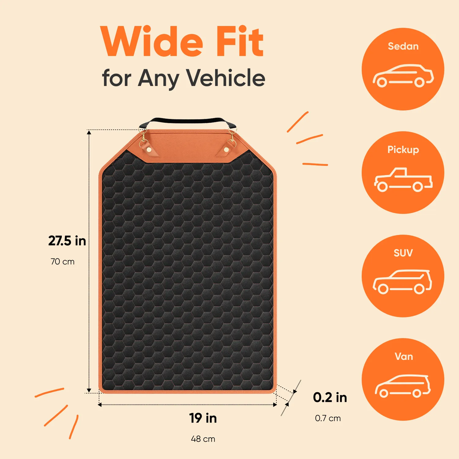 Car Seat Back Protector  |  “Hexy” by Owleys - View 2