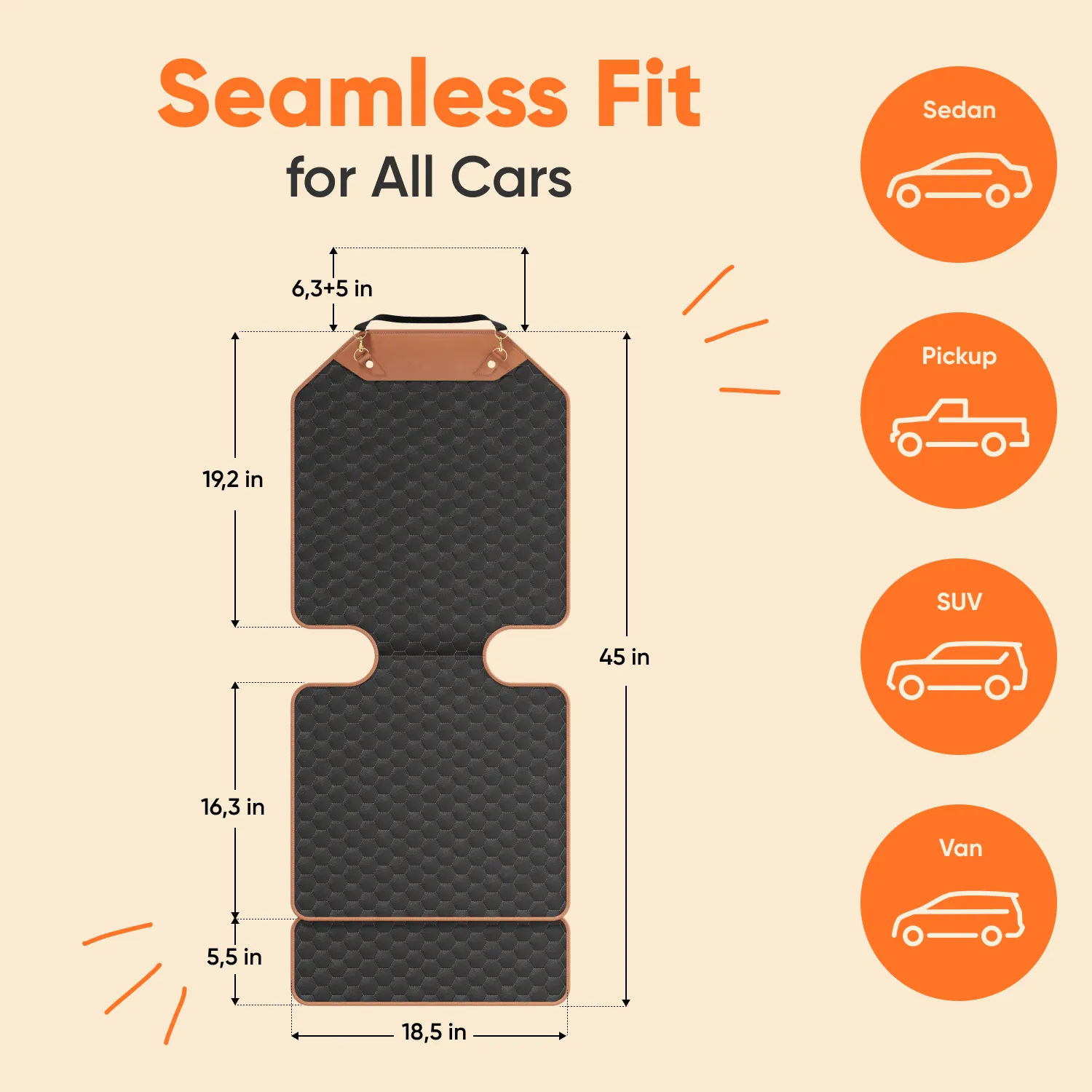 Car Seat Protector Mat  |  “Hexy” by Owleys - View 3