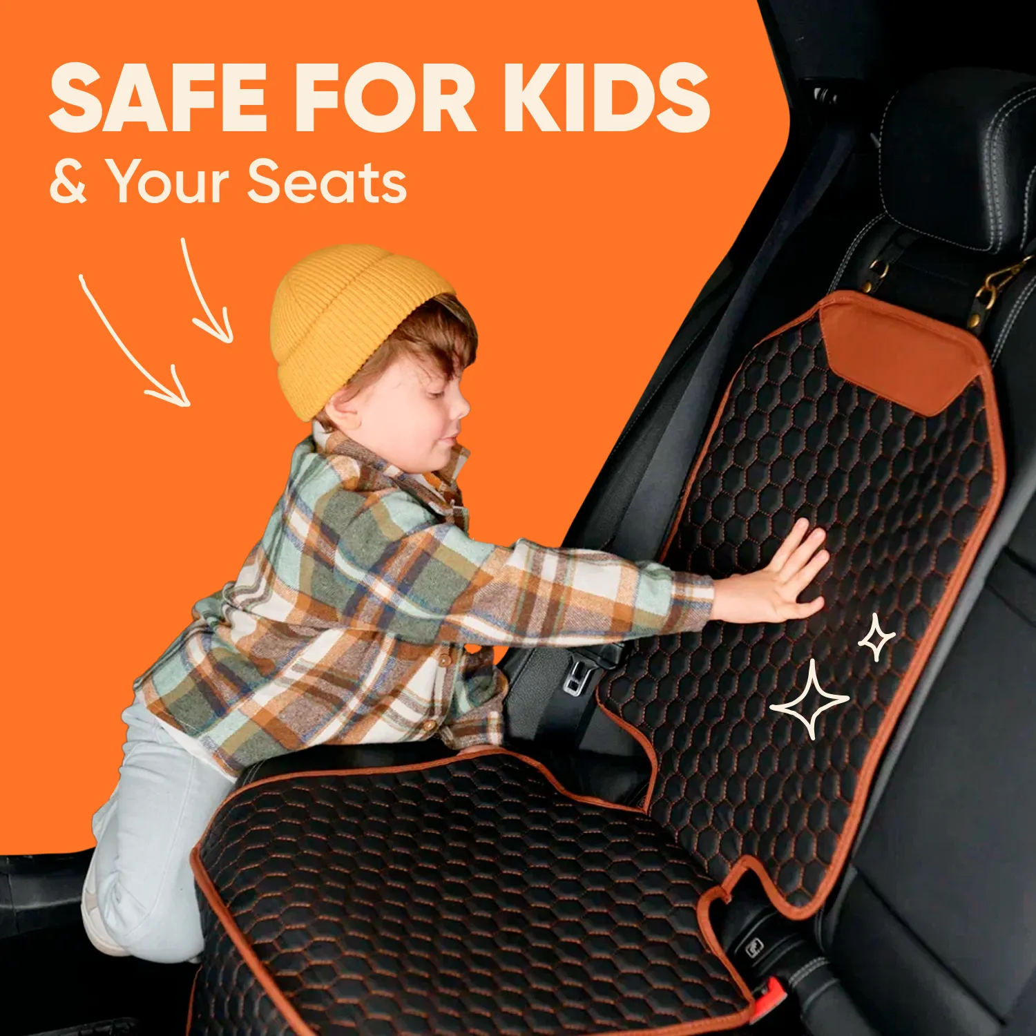 Car Seat Protector Mat  |  “Hexy” by Owleys - View 4