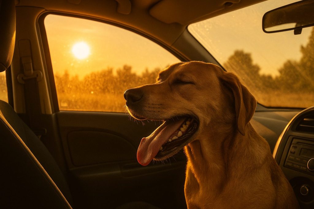 dog in car 