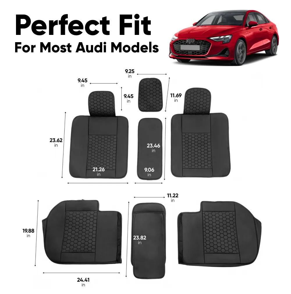 Audi Seat Covers (2017–2025) – Back Seat Custom Fit, Soft Eco-Leather | Owleys - View 4