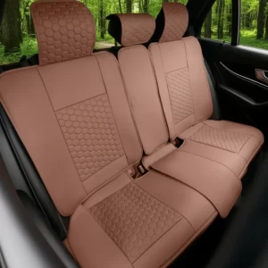 Audi Seat Covers (2017–2026) – Back Seat Custom Fit, Premium Eco-Leather (Brown)  |  Owleys