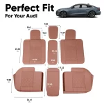 Audi Seat Covers (2017–2026) – Back Seat Custom Fit, Premium Eco-Leather (Brown)  |  Owleys - View 3