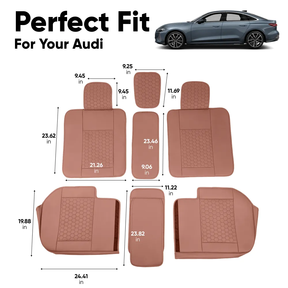 Audi Seat Covers (2017–2025) – Back Seat Custom Fit, Premium Eco-Leather  |  Owleys - View 4