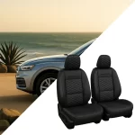 Audi Seat Covers (2017–2026) – Front Seat Custom Fit, Premium Eco-Leather (Black)  |  Owleys - View 2