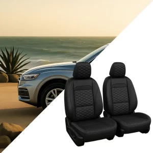 Toyota Sienna Seat Covers (2021–2025) – Front Seat Custom Fit, Premium Eco-Leather (Black)  |  Owleys