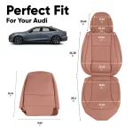 Audi Seat Covers (2017–2026) – Front Seat Custom Fit, Premium Eco-Leather (Brown)  |  Owleys - View 4