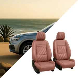 Audi Seat Covers (2017–2026) – Front Seat Custom Fit, Premium Eco-Leather (Brown)  |  Owleys