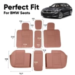 BMW Seat Covers (2014–2026) – Back Seat Custom Fit, Premium Eco-Leather (Brown)  |  Owleys - View 4