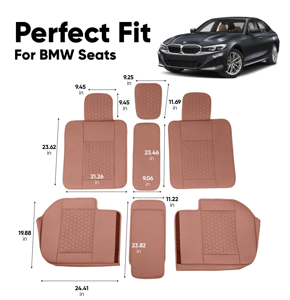 BMW Seat Covers (2014–2025) – Back Seat Custom Fit, Premium Eco-Leather  |  Owleys - View 4