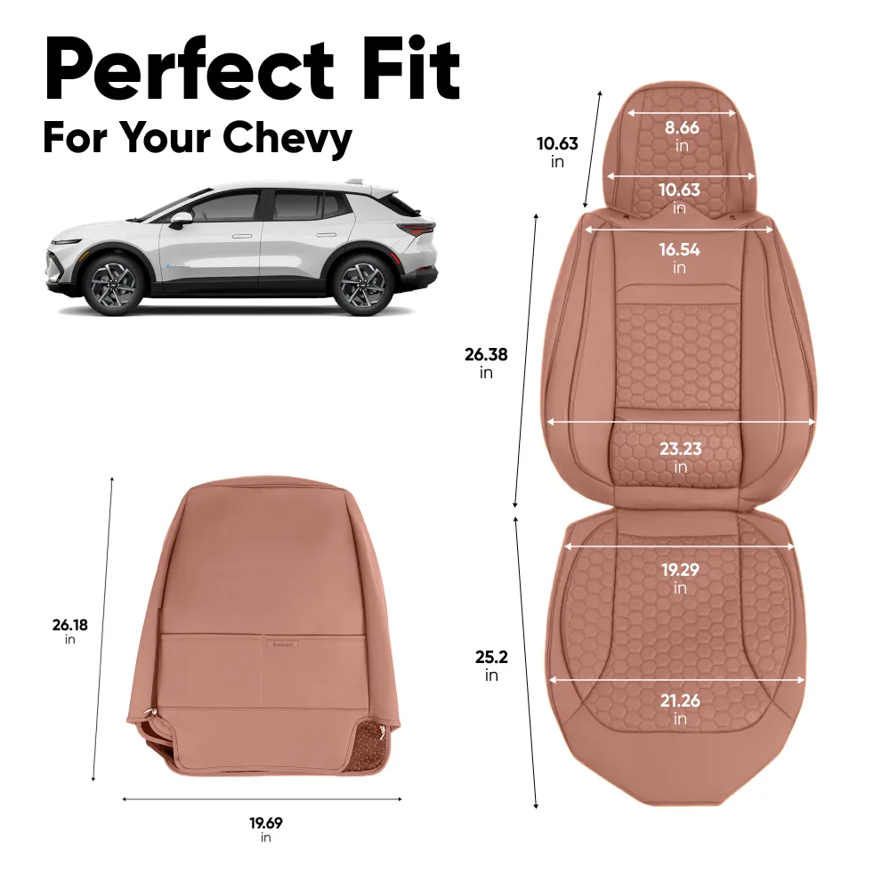 Chevy Equinox Seat Covers (2018–2025) – Front Seat Custom Fit, Premium Eco-Leather  |  Owleys - View 4