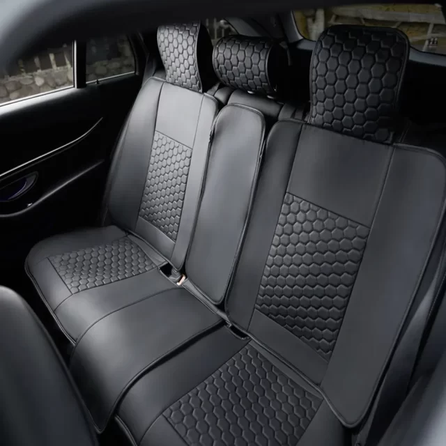 Chevy Tahoe Seat Covers (2015-2026) – Back Seat Custom Fit, Premium Eco-Leather (Black)  |  Owleys