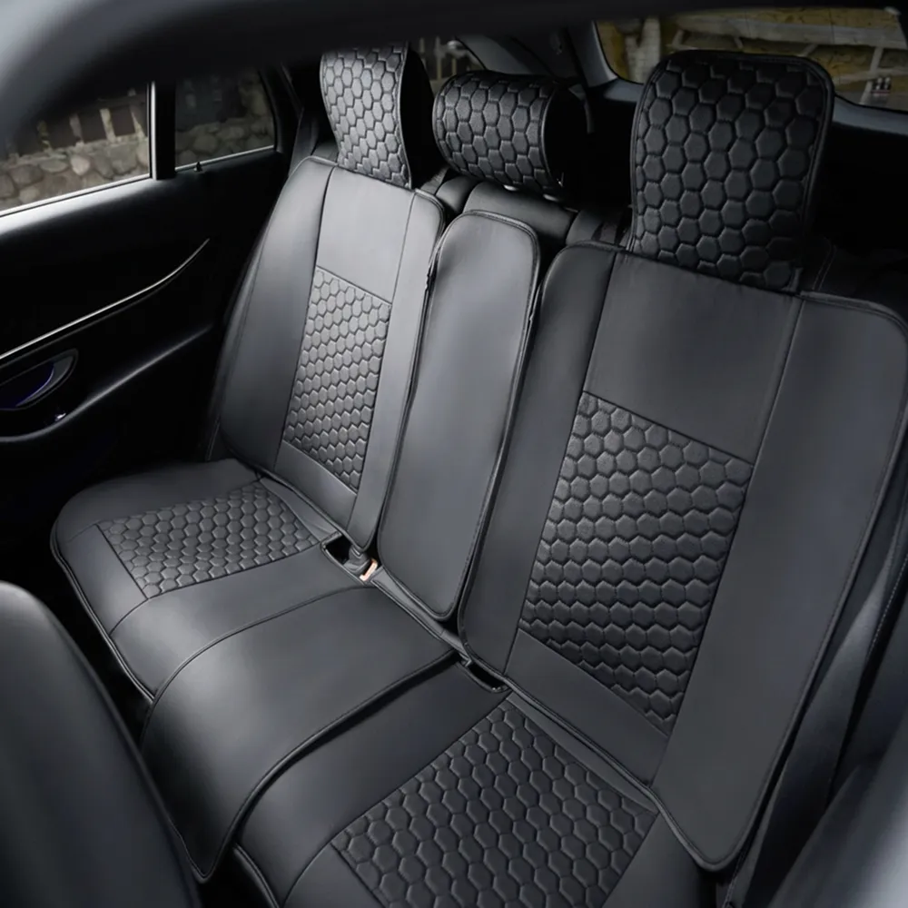 Chevy Tahoe Seat Covers (2015-2026) – Back Seat Custom Fit, Premium Eco-Leather (Black)  |  Owleys