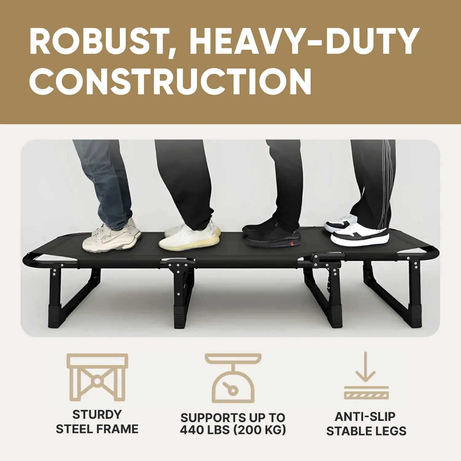 Sleeping Cot with Mat & Pillow | “Desert Camo” by Owleys - View 6