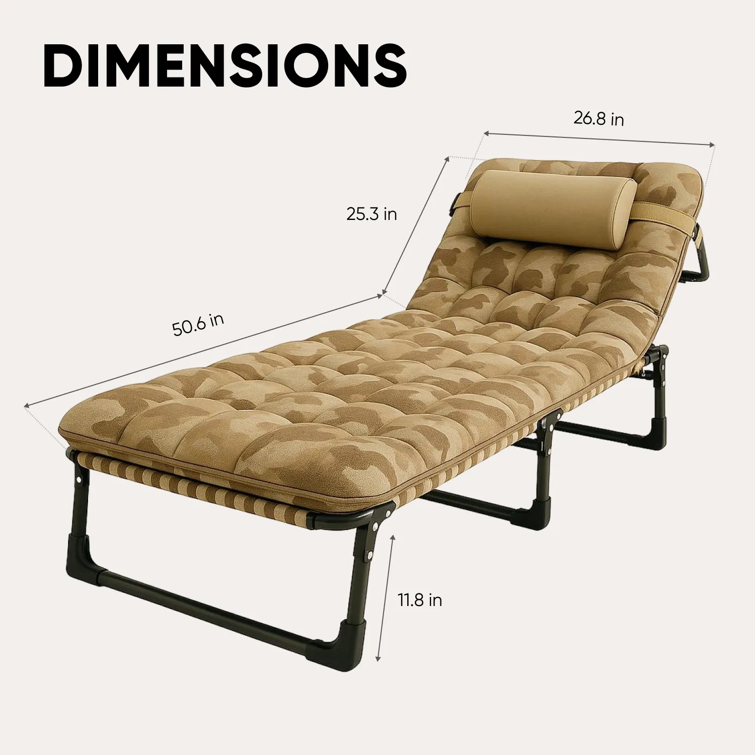 Sleeping Cot with Mat & Pillow | “Desert Camo” by Owleys - View 7