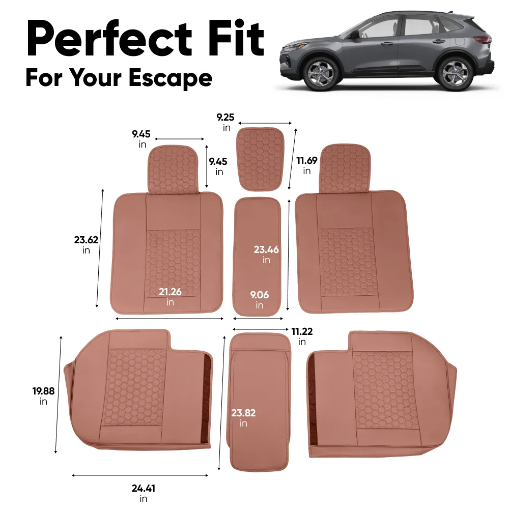 Ford Escape Seat Covers (2013-2024) – Back Seat Custom Fit, Premium Eco-Leather  |  Owleys - View 4