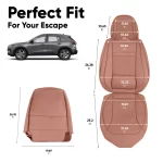 Ford Escape Seat Covers (2013–2024) – Front Seat Custom Fit, Premium Eco-Leather (Brown)  |  Owleys - View 3
