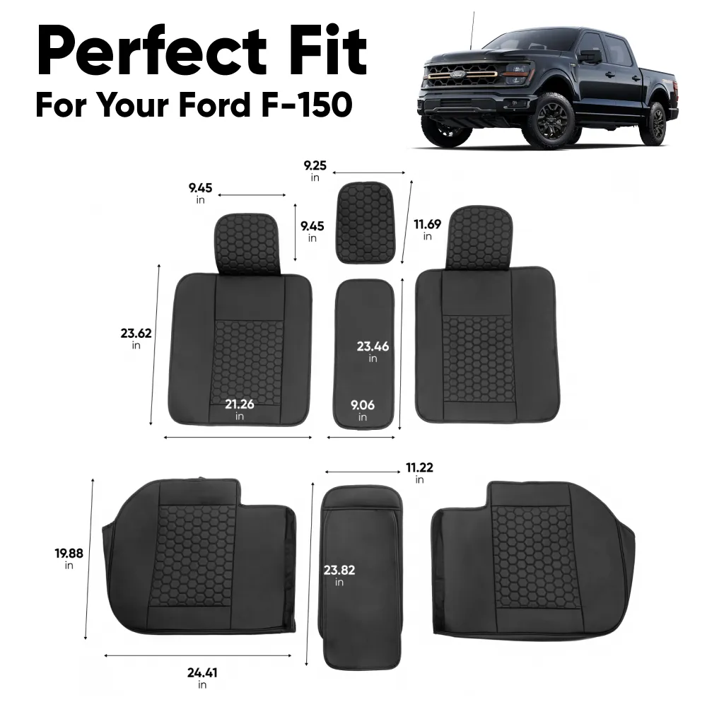 Ford F-150 Seat Covers (2015-2025) – Back Seat Custom Fit, Soft Eco-Leather | Owleys - View 3