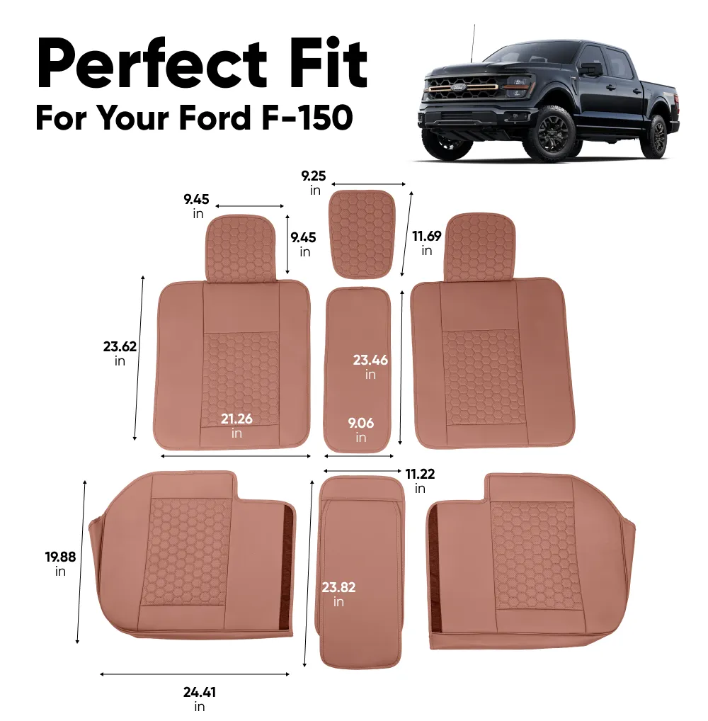 Ford F-150 Seat Covers (2015-2025) – Back Seat Custom Fit, Premium Eco-Leather  |  Owleys - View 4