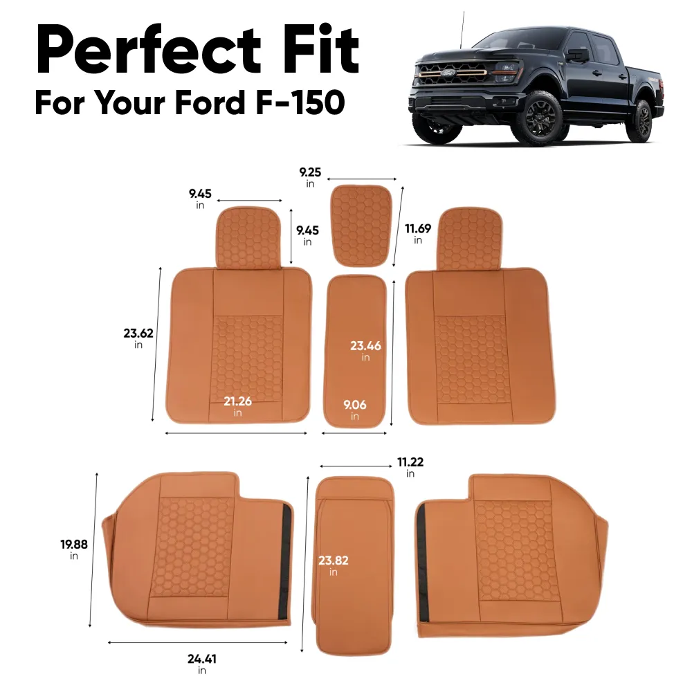 Ford F-150 Seat Covers (2015-2025) – Back Seat Custom Fit, Soft Leather | Owleys - View 4