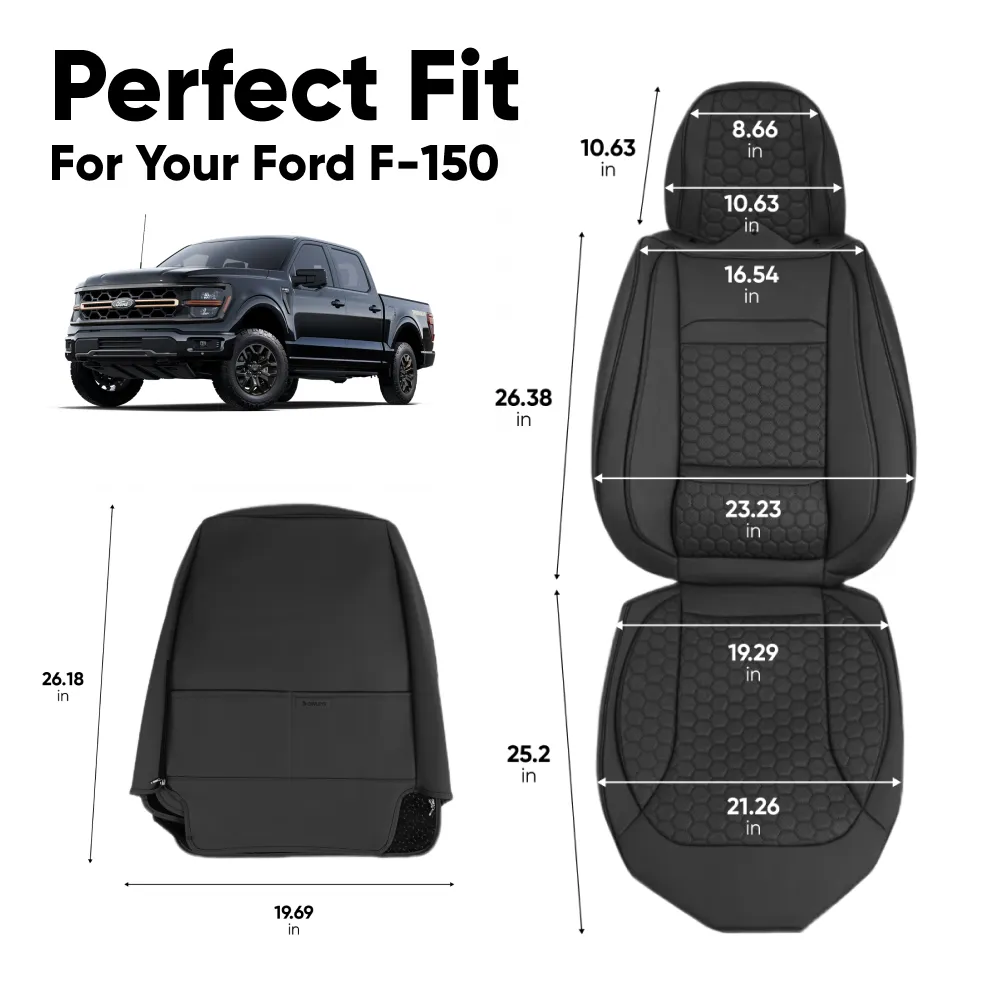 Ford F-150 Seat Covers (2015-2025) – Front Seat Custom Fit, Soft Eco-Leather | Owleys - View 4