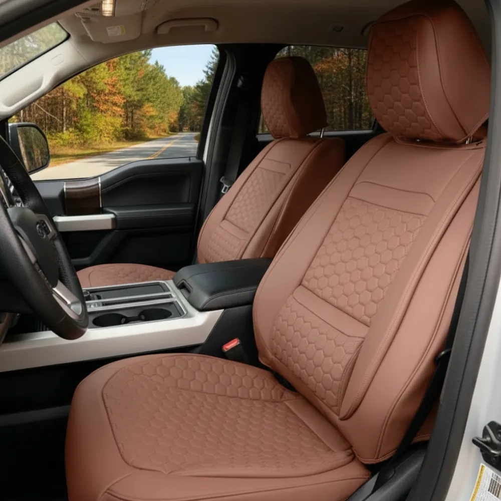 Ford F-150 Seat Covers (2015-2026) – Front Seat Custom Fit, Premium Eco-Leather  |  Owleys