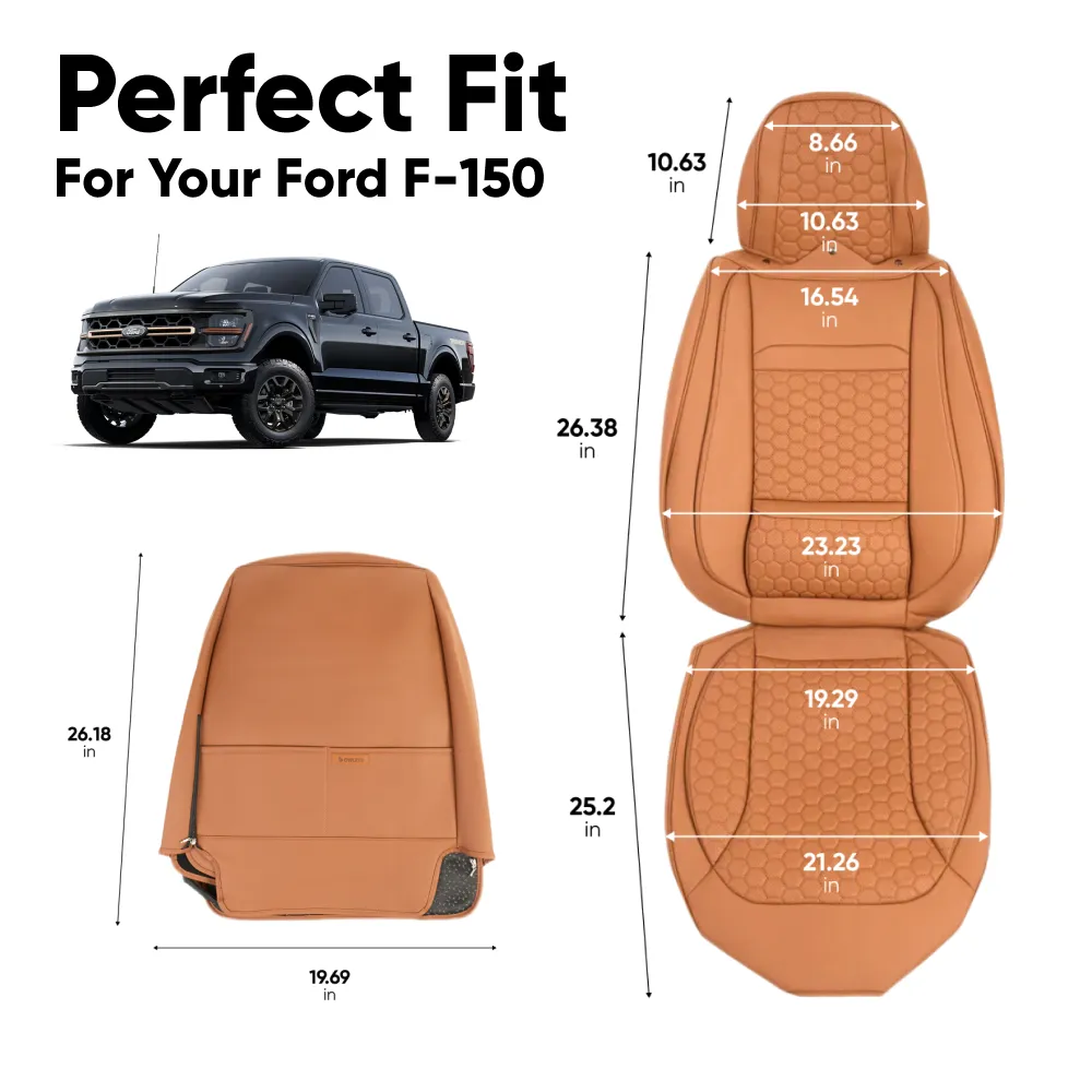 Ford F-150 Seat Covers (2015-2025) – Front Seat Custom Fit, Soft Eco-Leather | Owleys - View 4