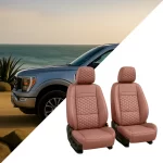 Ford F-150 Seat Covers (2015-2026) – Front Seat Custom Fit, Premium Eco-Leather (Brown)  |  Owleys - View 2