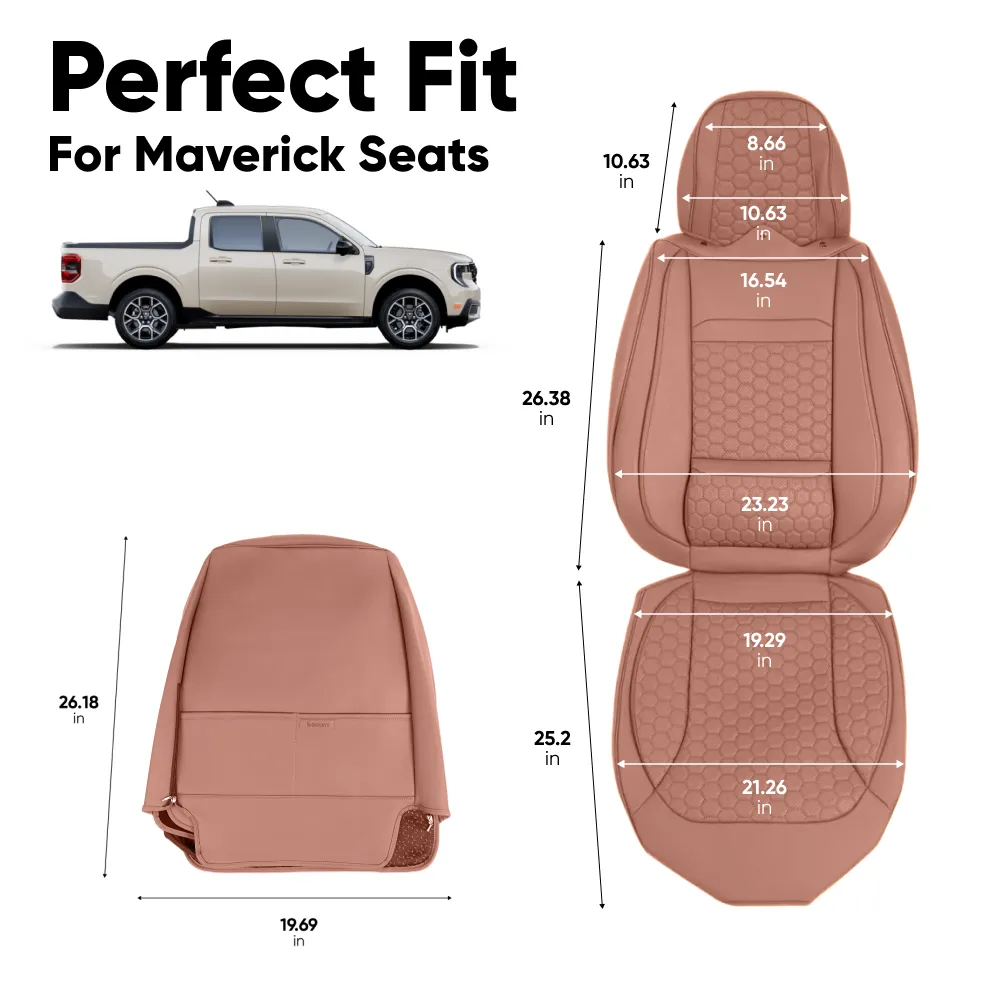 Ford Maverick Seat Covers (2022–2024) – Front Seat Custom Fit, Premium Eco-Leather  |  Owleys - View 4