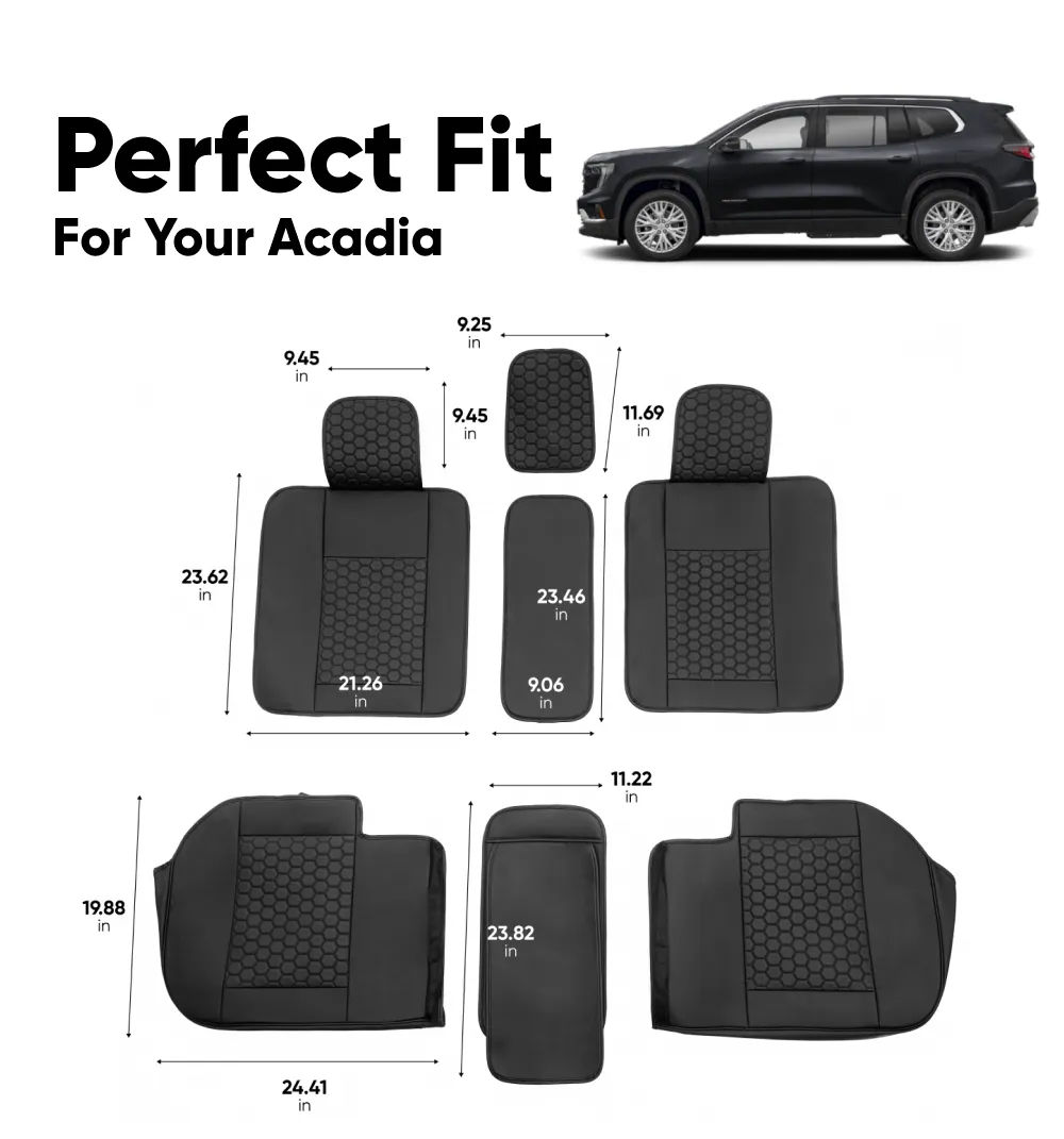 GMC Acadia Seat Covers (2017-2025) – Back Seat Custom Fit, Premium Eco-Leather  |  Owleys - View 4