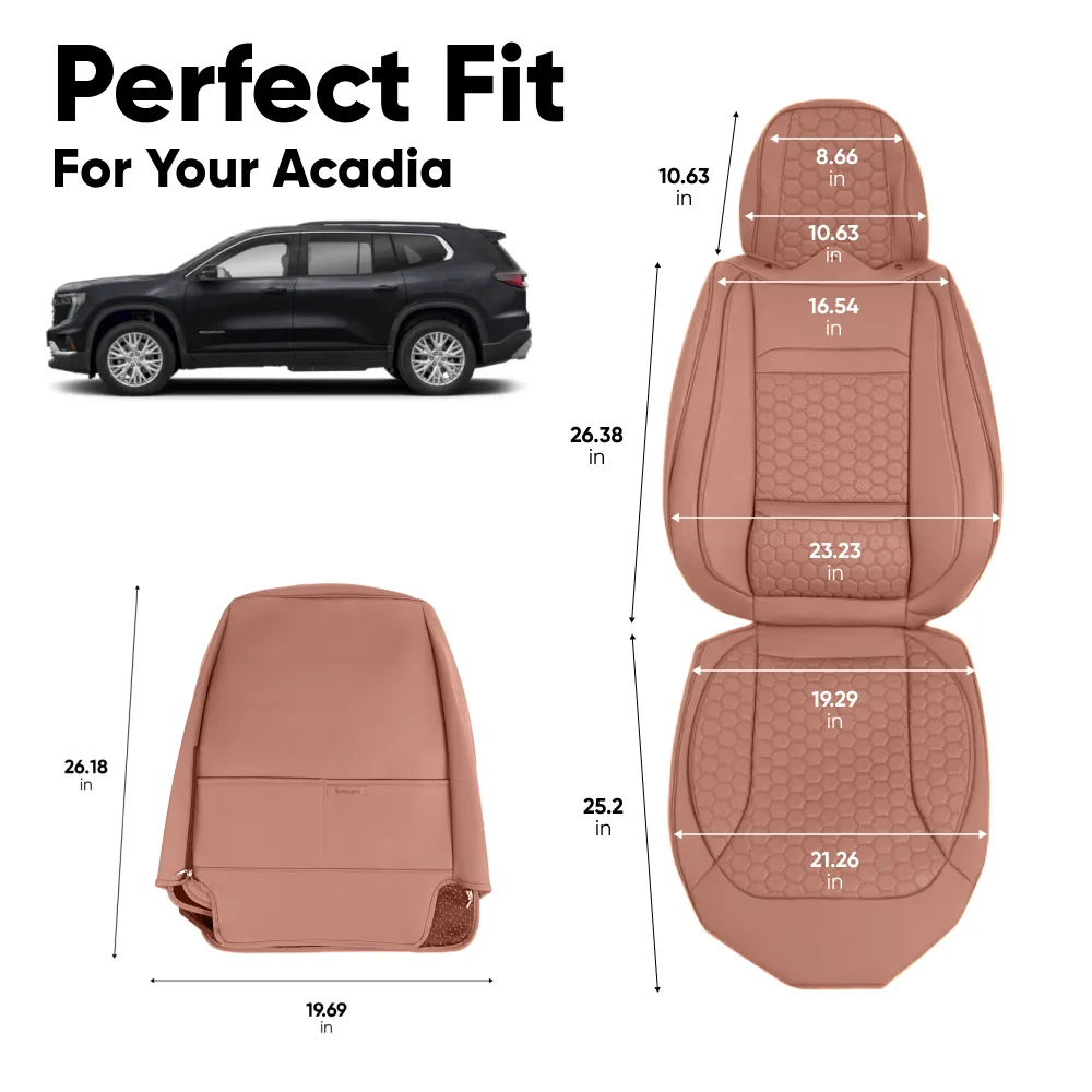 GMC Acadia Seat Covers (2017–2025) – Front Seat Custom Fit, Premium Eco-Leather  |  Owleys - View 4