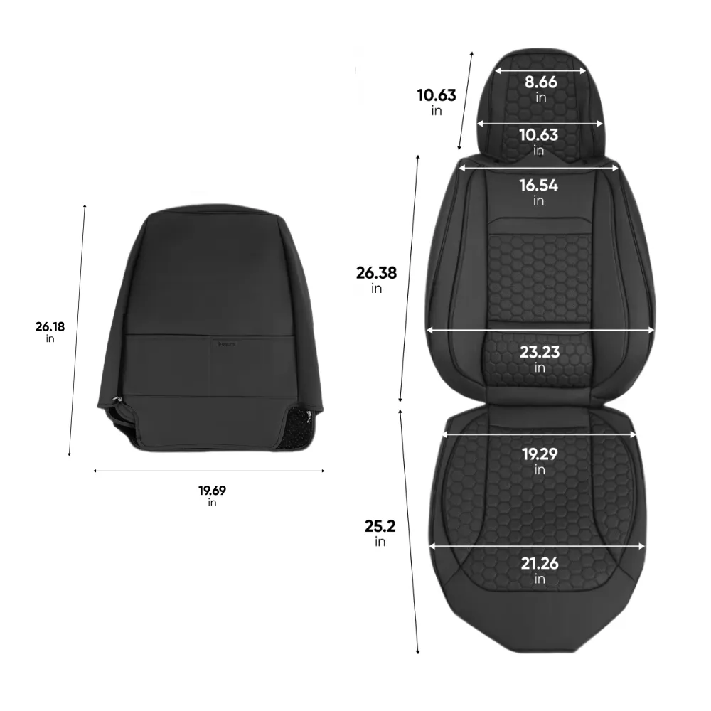 Chevy Traverse Seat Covers (2018–2025) – Front Seat Custom Fit, Soft Eco-Leather | Owleys - View 3
