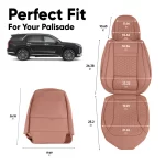 Hyundai Palisade Seat Covers (2020-2026) – Front Seat Custom Fit, Premium Eco-Leather  |  Owleys - View 4