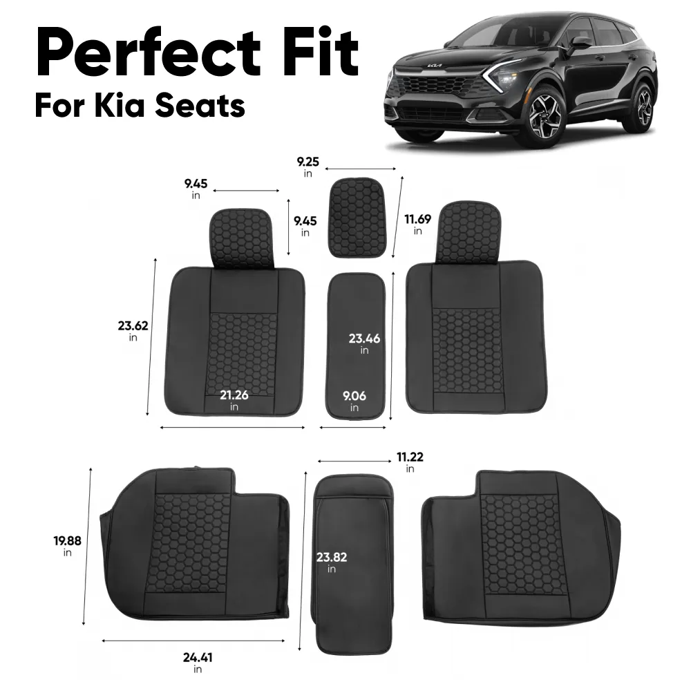 Kia Seat Covers (2015–2025) – Back Seat Custom Fit, Soft Eco-Leather | Owleys - View 4
