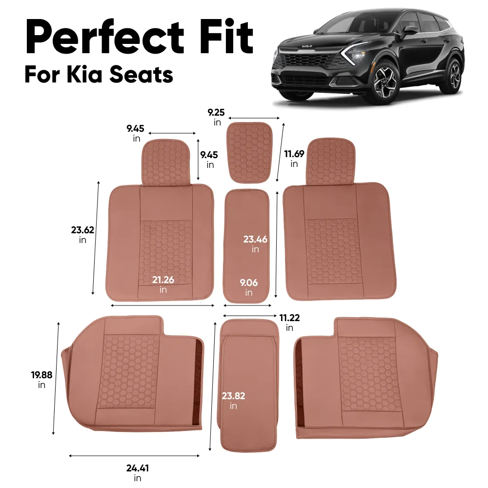 Kia Seat Covers (2015–2025) – Back Seat Custom Fit, Premium Eco-Leather  |  Owleys - View 4