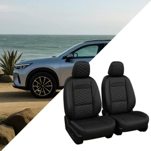 Kia Seat Covers (2015–2026) – Front Seat Custom Fit, Premium Eco-Leather (Black)  |  Owleys