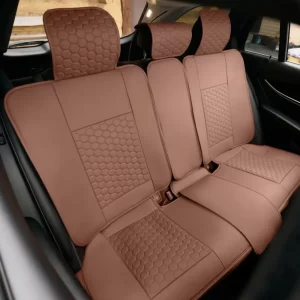 Kia Telluride Seat Covers (2020-2026) – Back Seat Custom Fit, Premium Eco-Leather (Brown)  |  Owleys