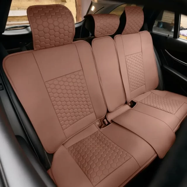 Kia Telluride Seat Covers (2020-2026) – Back Seat Custom Fit, Premium Eco-Leather (Brown)  |  Owleys