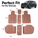 Kia Telluride Seat Covers (2020-2026) – Back Seat Custom Fit, Premium Eco-Leather (Brown)  |  Owleys - View 3