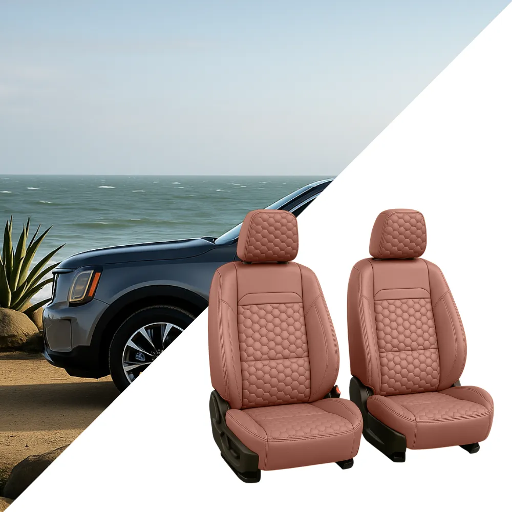 Kia Telluride Seat Covers (2020-2025) – Front Seat Custom Fit, Premium Eco-Leather  |  Owleys