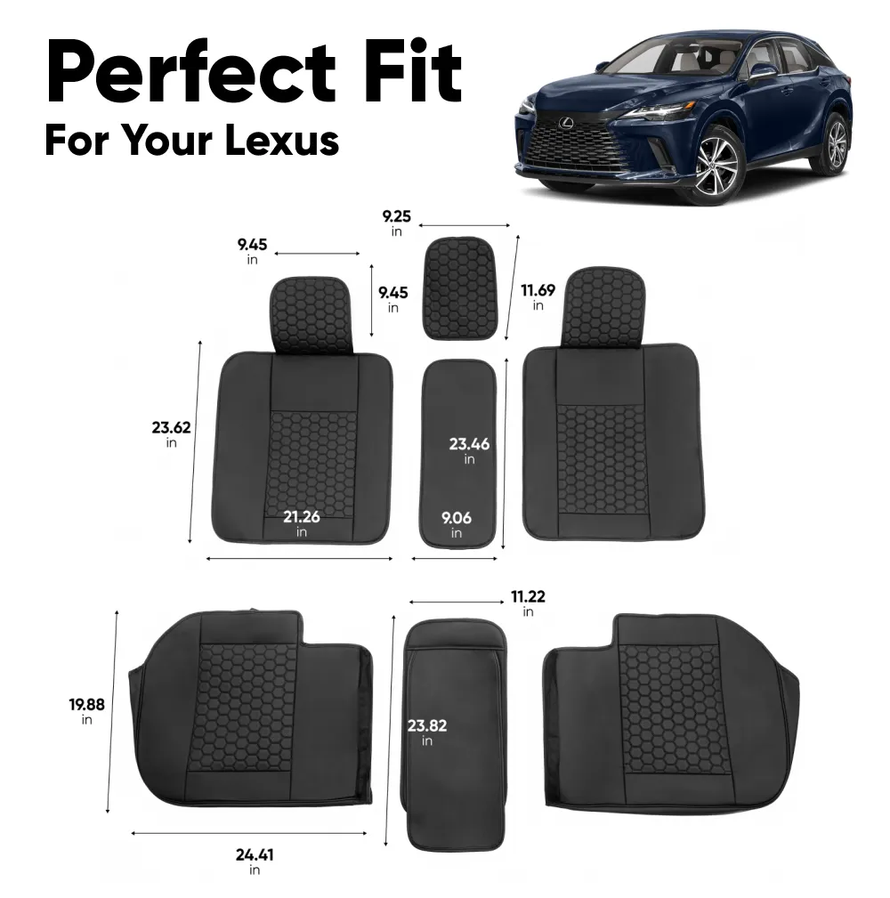 Lexus RX 350 Seat Covers (2016–2025) – Back Seat Custom Fit, Soft Eco-Leather | Owleys - View 3